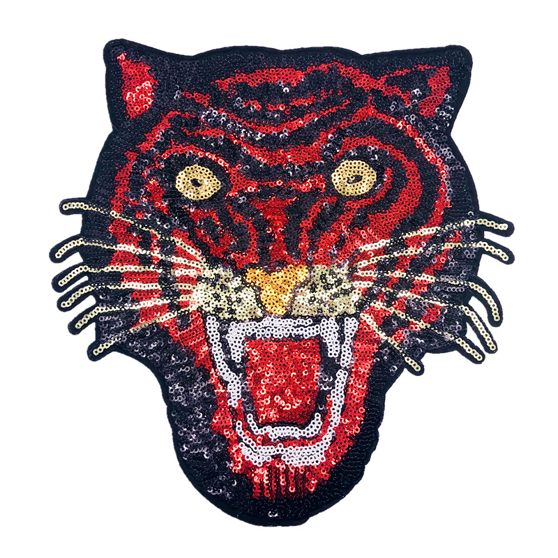 large tiger head embroidery cloth sticker sweater clothing decorative Patches sticker