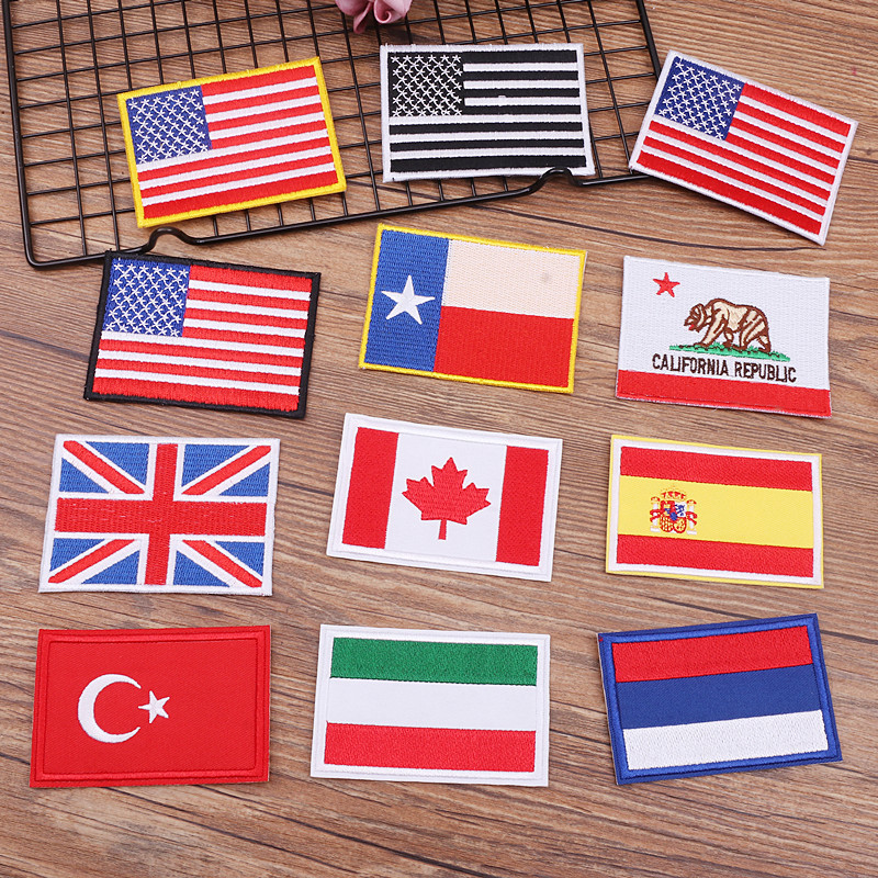 flag embroidery cloth sticker clothing accessories flag ironing Patches sticker processing