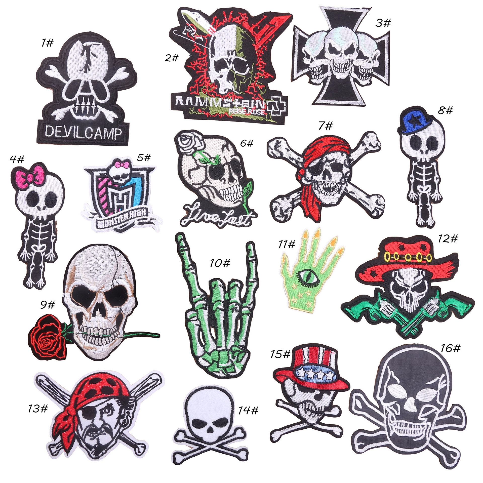 skull embroidery cloth sticker export clothing bag decoration embroidery cloth sticker patch