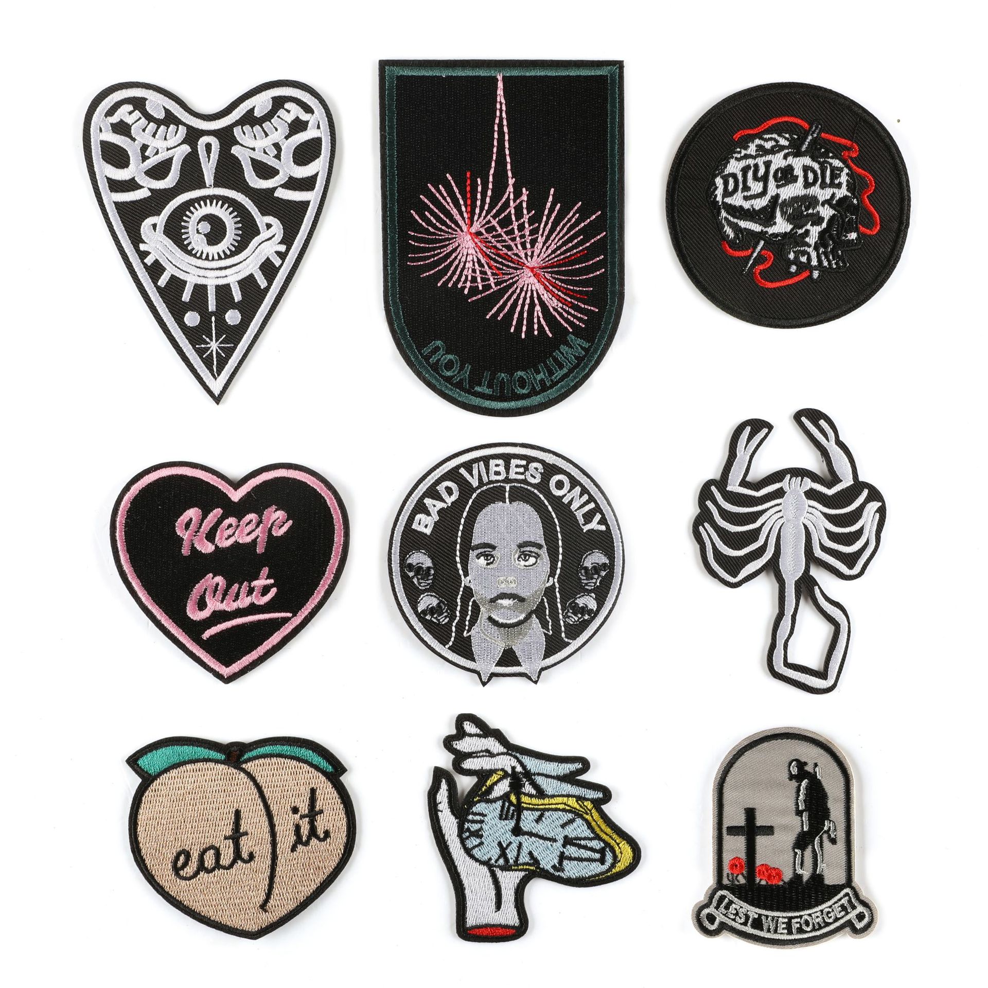 embroidery cloth badge clothing accessories round adhesive Patches sticker shoulder badge embroidery cloth sticker