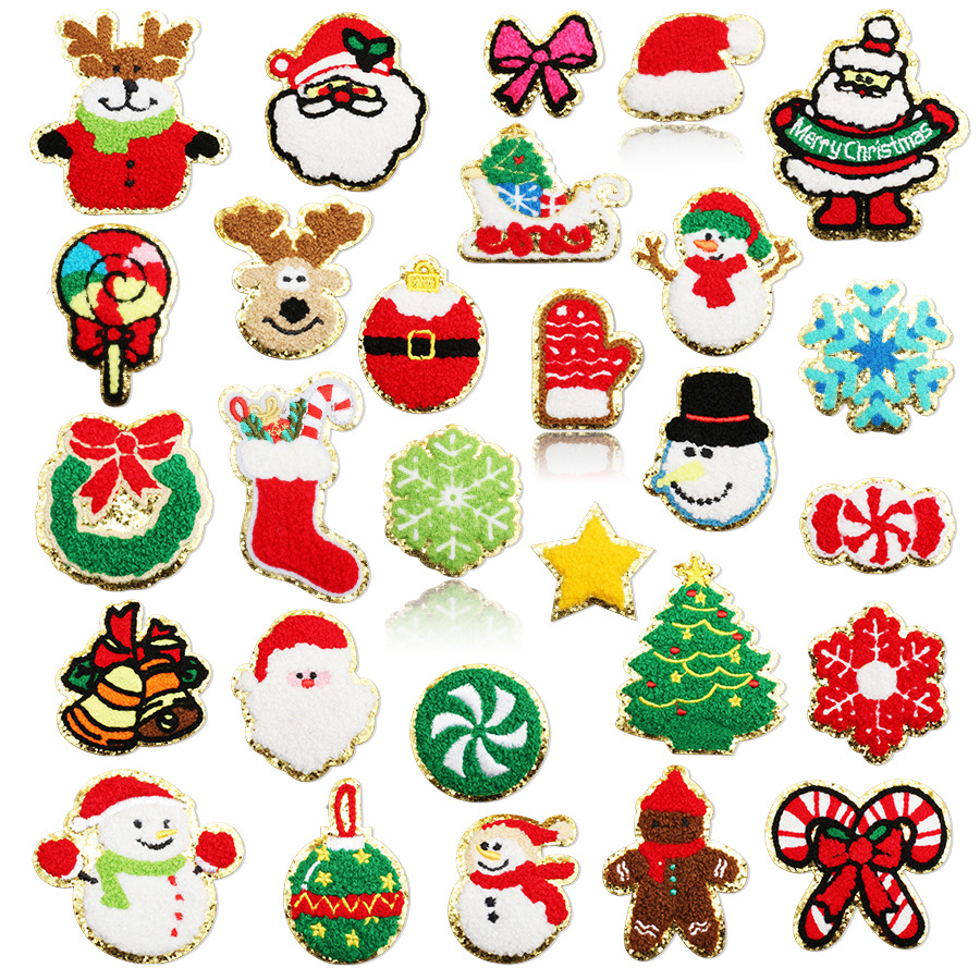 Christmas embroidery cloth sticker clothes sewing Patches embroidery snowman Patches sticker