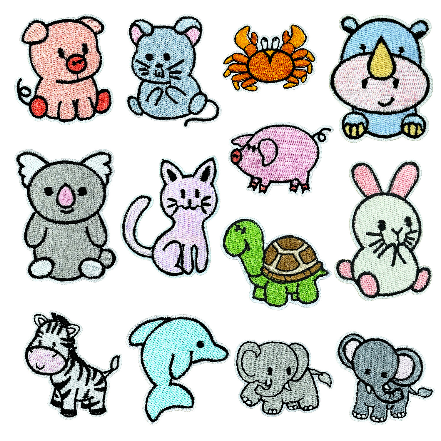 cartoon animal embroidery Patches sticker hat sock clothing embroidery cloth sticker turtle hole sticker cat embroidery