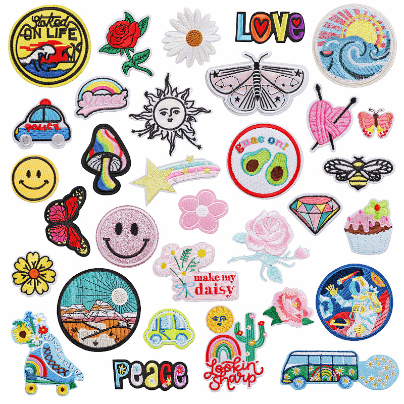 Cartoon embroidery flower Patches sticker hat sock clothing decoration cloth sticker