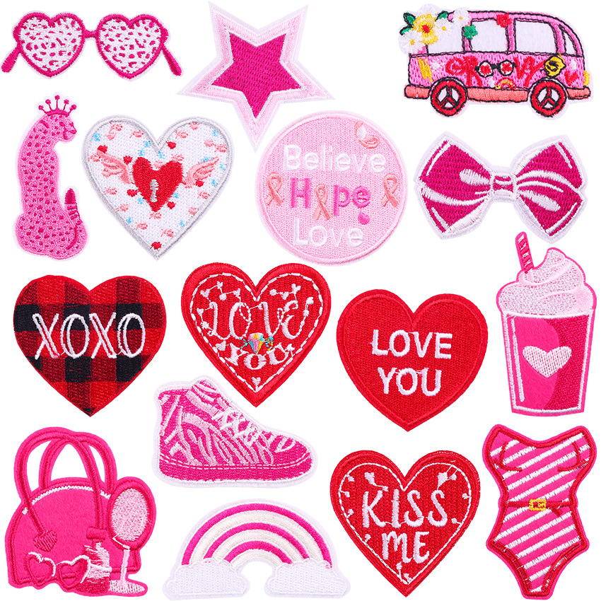 love embroidery cloth sticker cartoon bus Patches sticker art letter embroidery
