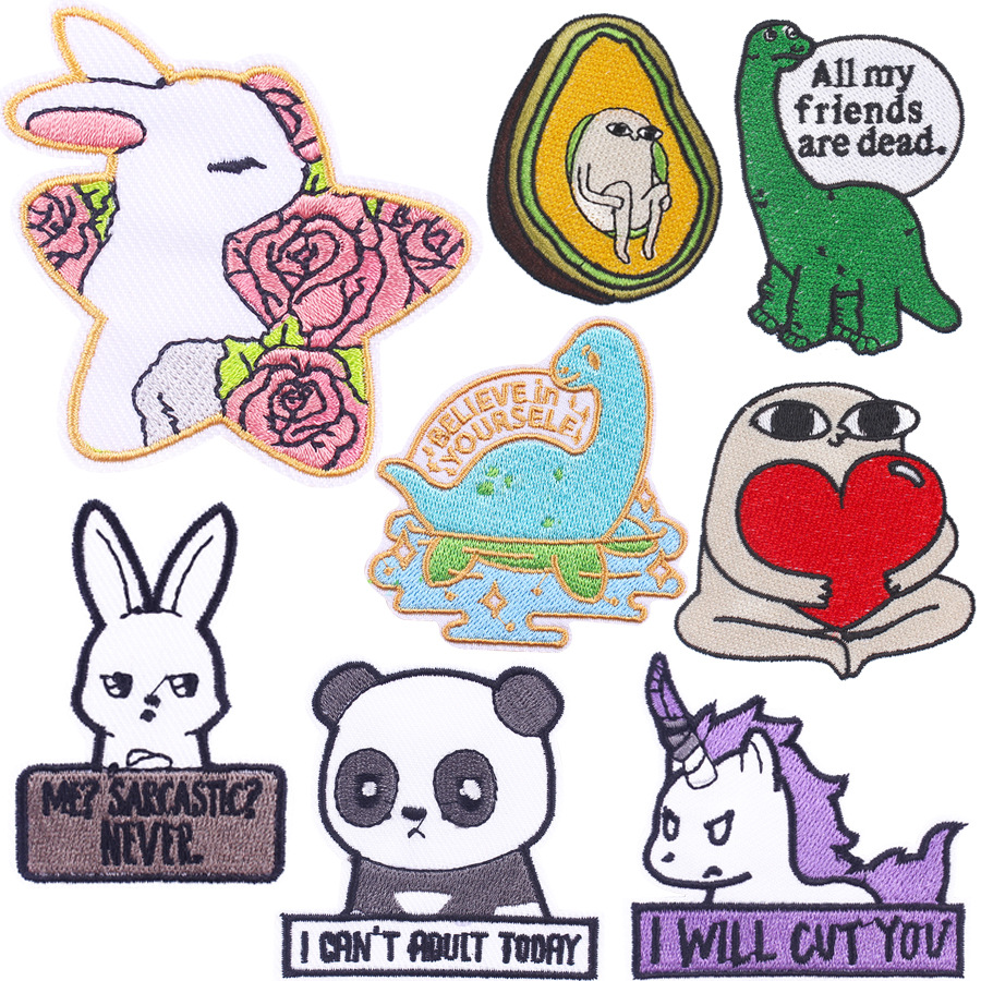 embroidery cloth sticker embroidery rabbit belt adhesive Patches sticker DIY clothes