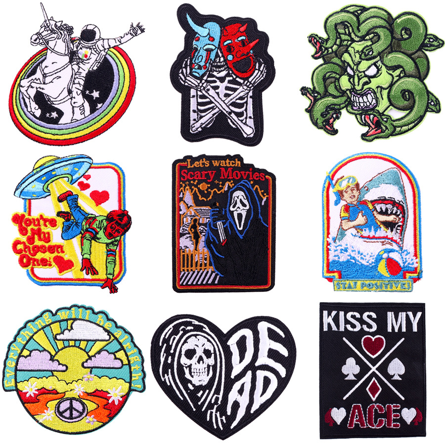 creative grim reaper embroidery cloth sticker embroidery DIY interstellar jacket Patches sticker