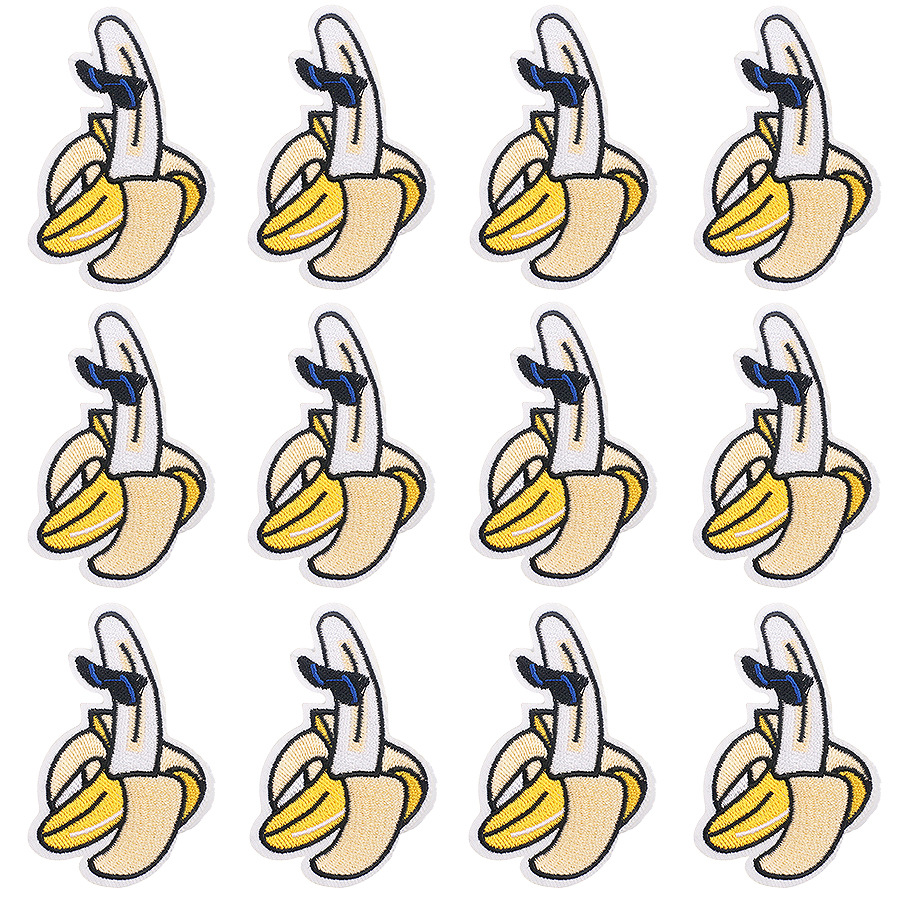 Embroidery Fruit Embroidery Cloth Sticker Clothing School Bag Decoration DIY Ironing Sewing Patches Sticker Banana Embroidery Sticker
