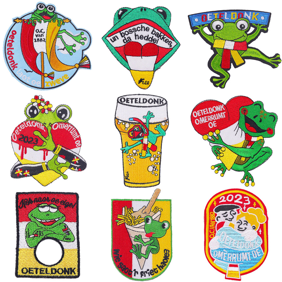 cartoon frog embroidery cloth sticker Dutch Patches sticker DIY holiday clothing accessories