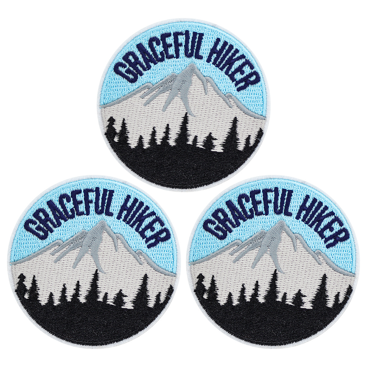 Outdoor mountain embroidery badge sticker embroidery label Round cloth sticker Clothing hat Patches sticker Clothing accessories sticker