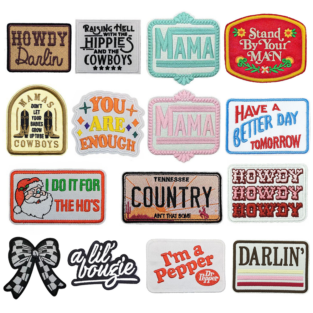 English sign Cloth sticker Embroidery sticker Clothing ironing embroidery Patches  large size jacket