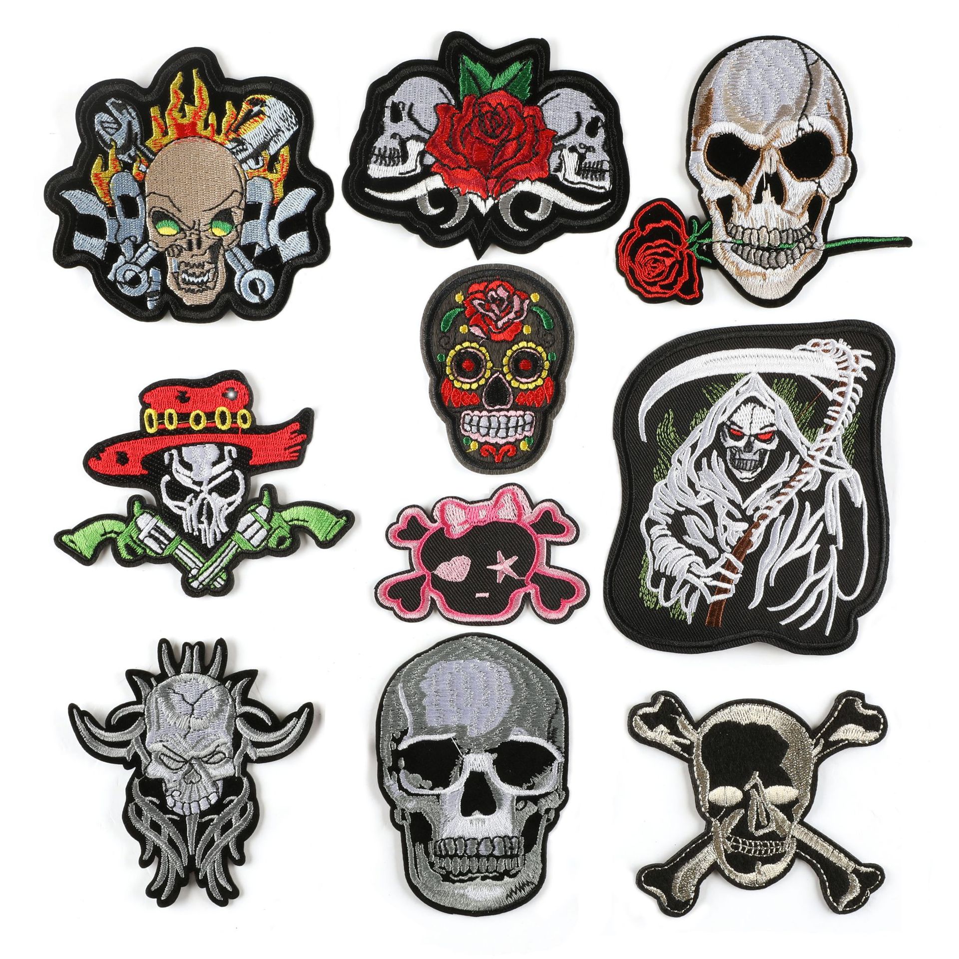 embroidery label style skull Patches sticker ghost head clothing accessories badge DIY Patches sticker cloth sticker
