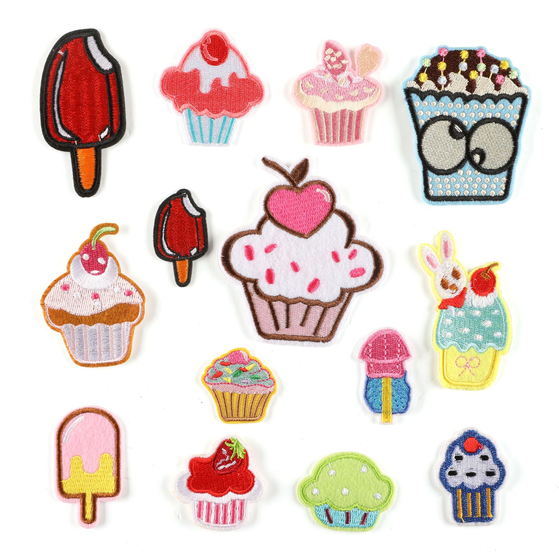embroidery label cake fruit cloth label clothing accessories DIY handmade accessories Patches sticker embroidery sticker cloth sticker