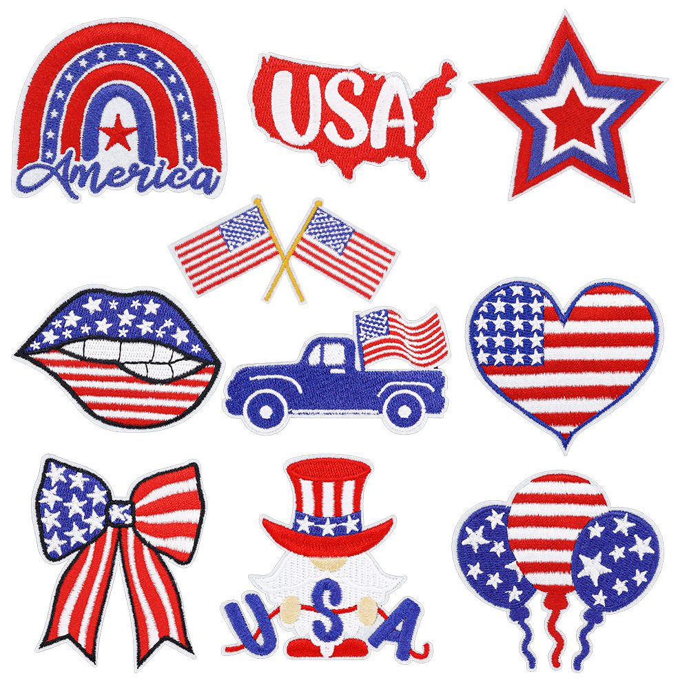 Independence Day embroidery stickers clothing accessories embroidery badges Patches stickers washable iron on patches