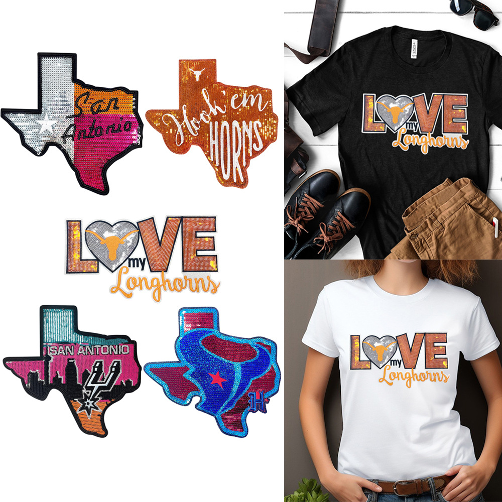 28cm large cloth sticker beaded sequin patch