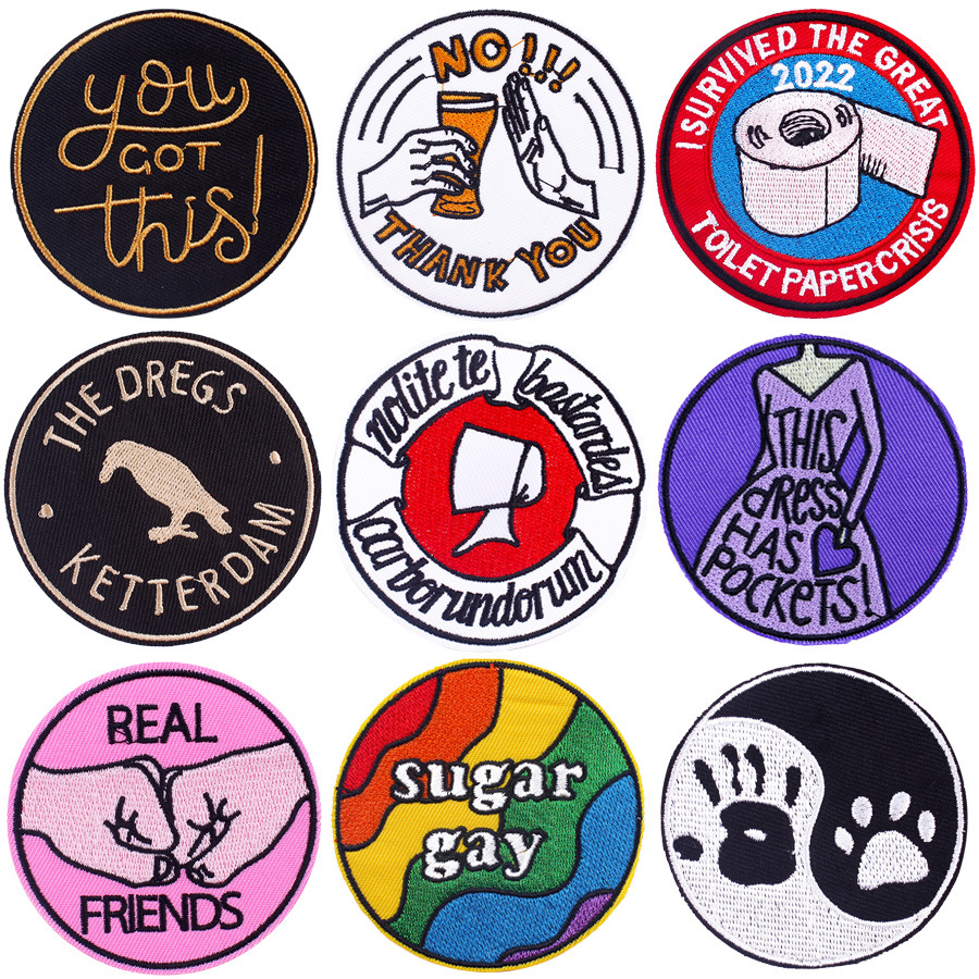 cartoon round cloth sticker embroidery Patches sticker creative DIY
