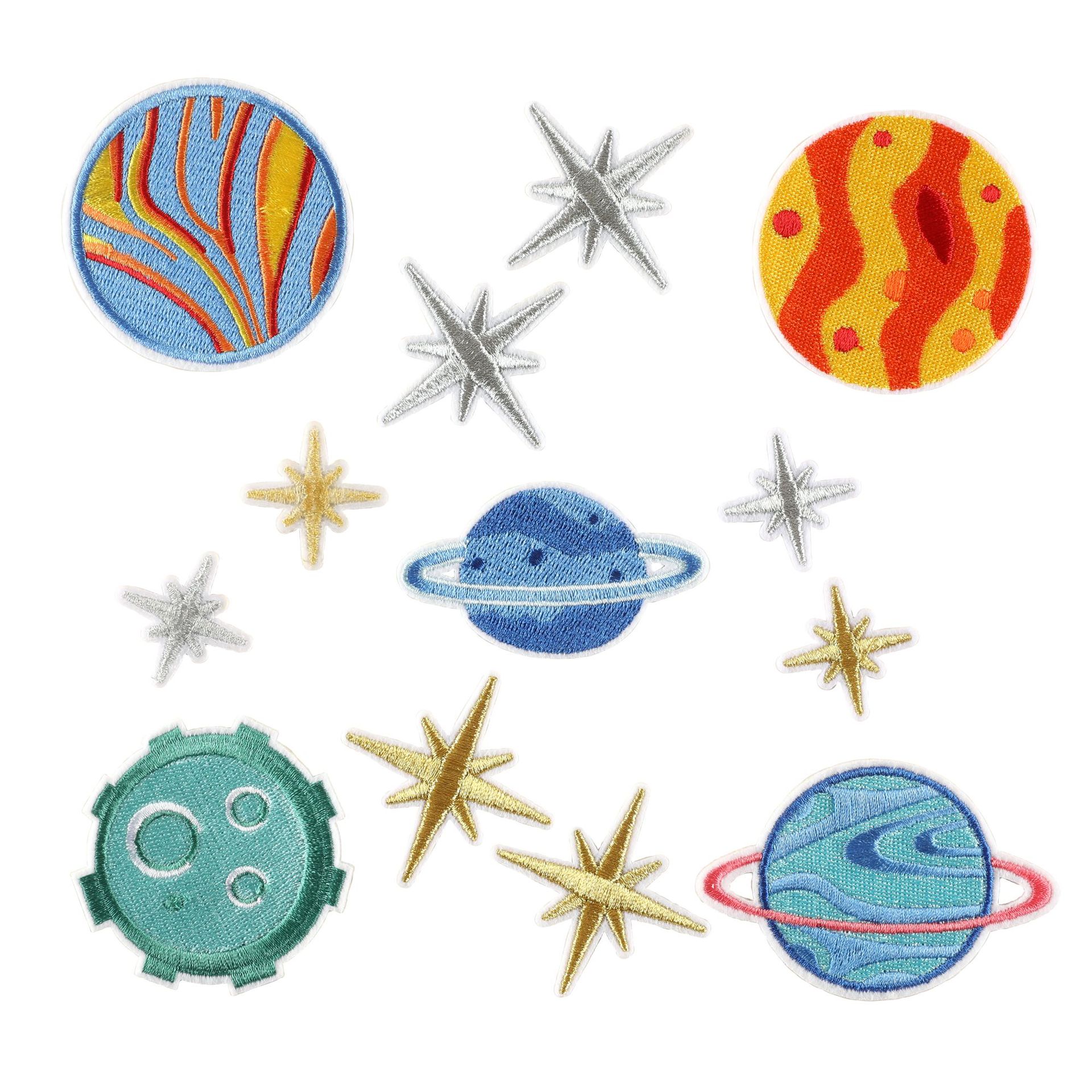 Embroidery Label Universe Planet Clothing Accessories Clothes and Hats Decoration DIY Patches Stickers embroidery iron on patches