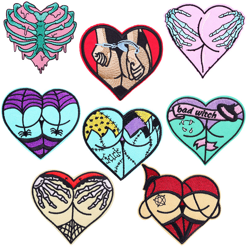 productlove embroidery cloth sticker DIY clothing accessories butt heart T-shirt Patches sticker