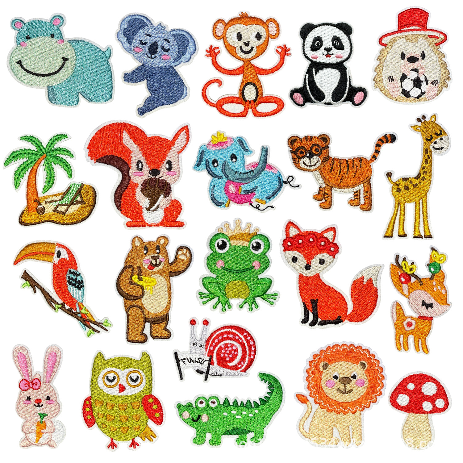 Cartoon animal embroidery cloth sticker Patches sticker animal world Patches hole sticker ironing monkey cloth sticker