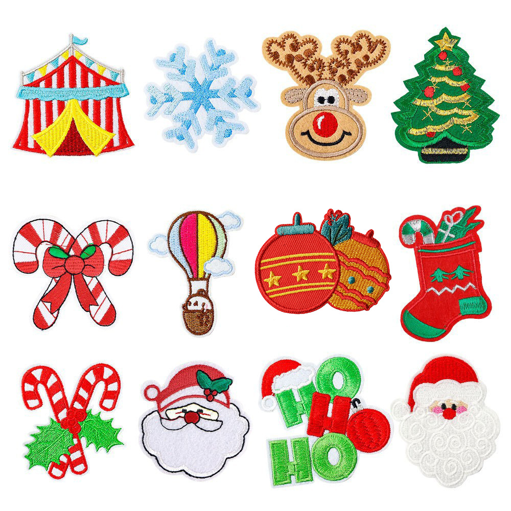 Christmas cloth sticker Patches sticker washable cartoon embroidery cloth embroidery clothing accessories Christmas cloth sticker embroidery