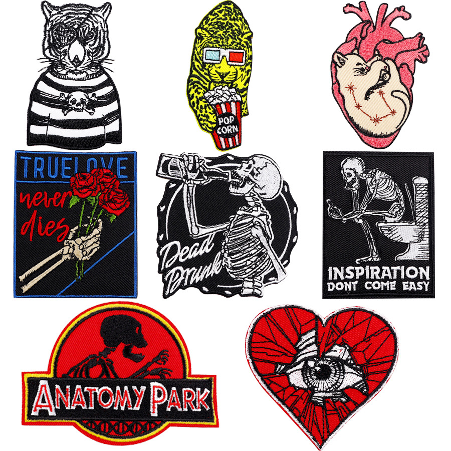 Cartoon animal schoolbag embroidery cloth sticker tiger leopard DIY bag decoration embroidery