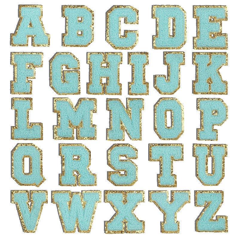 embroidery green 26 letters clothes cloth sticker embroidery Patches sticker ironing