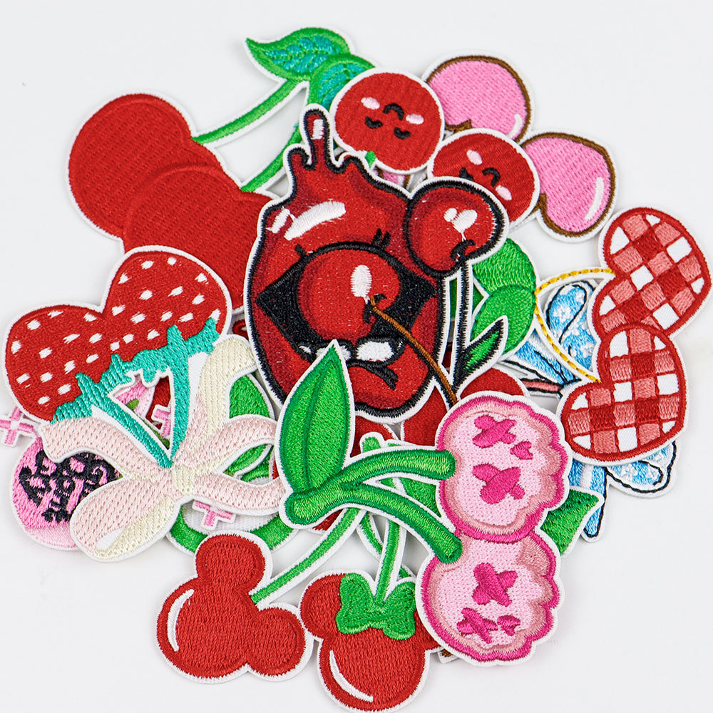 cherry cloth sticker jacket Patches sticker hole sticker embroidery sticker large Patches clothes sticker