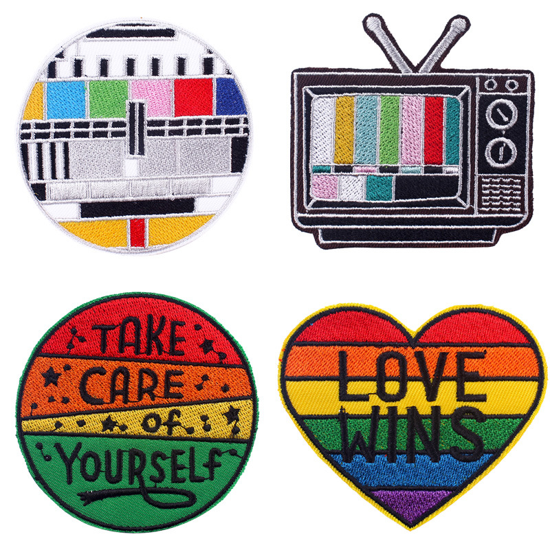 embroidery cloth sticker embroidery gay Patches sticker DIY TV clothing printing sticker