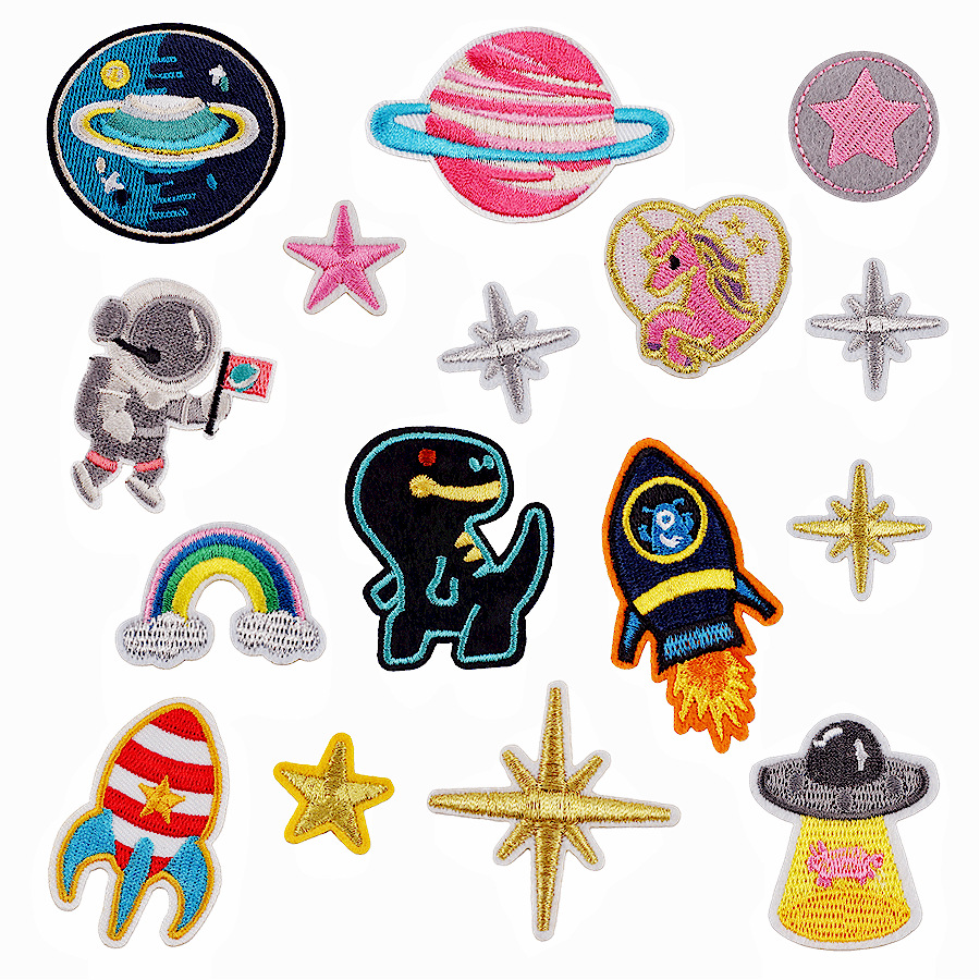 hat sock clothing rocket embroidery cloth sticker embroidery dinosaur Patches sticker model