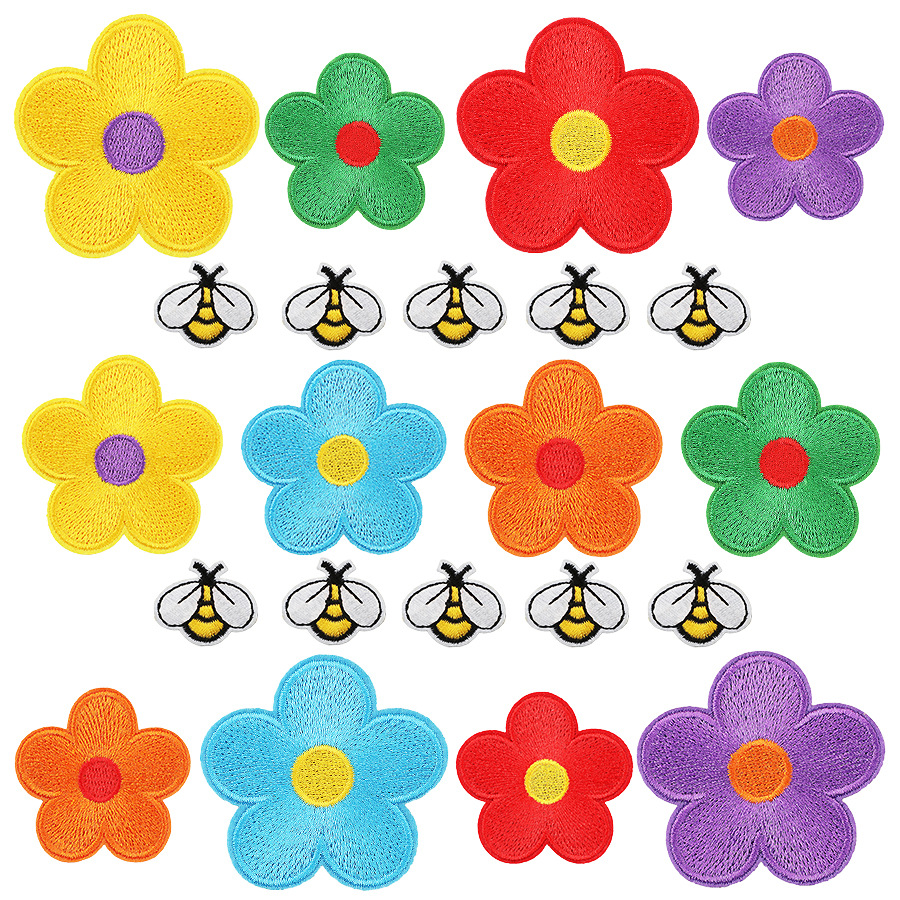 flower embroidery cloth sticker clothing bag Patches decal cartoon ironing