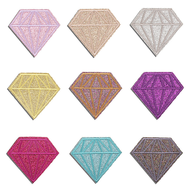 Embroidery Label Diamond Embroidery Cloth Sticker Embroidery Seal Bag Sticker