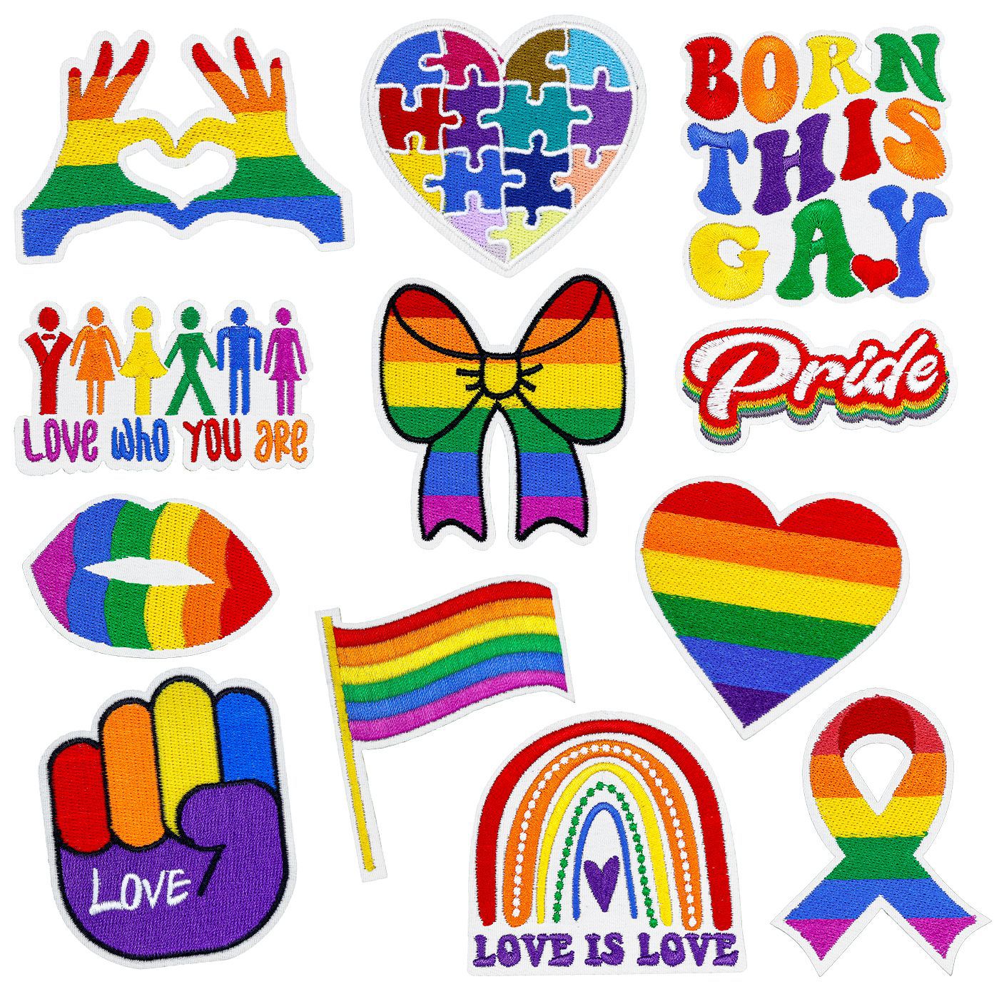 RainSeries Love Cloth Sticker Clothing Accessories Decorative Sticker Embroidery Patches Sticker Washable