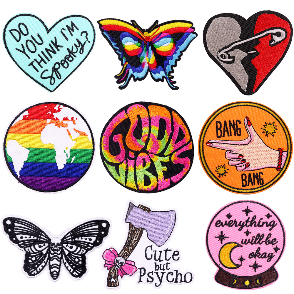 Cartoon love letter embroidery cloth sticker DIY hat sock clothing cloth sticker