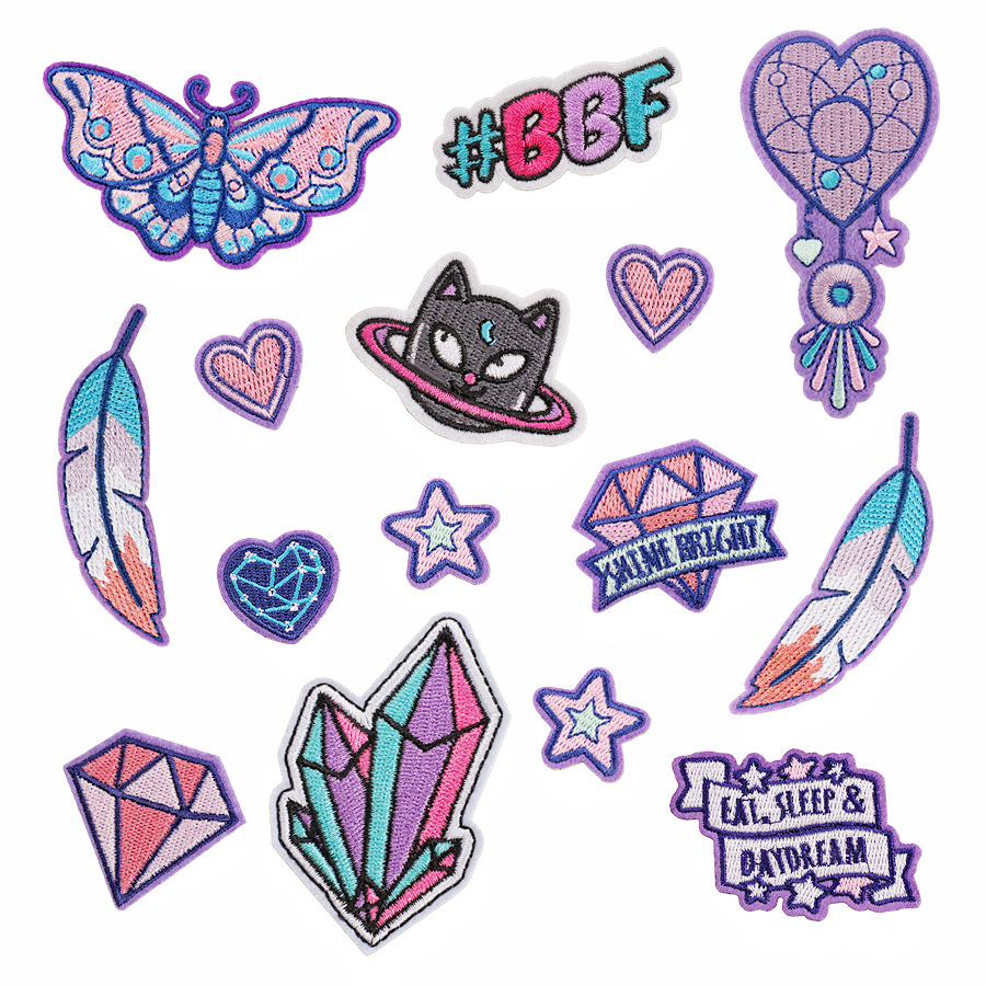 embroidery feather diamond embroidery cloth sticker clothing bag embroidery Patches sticker