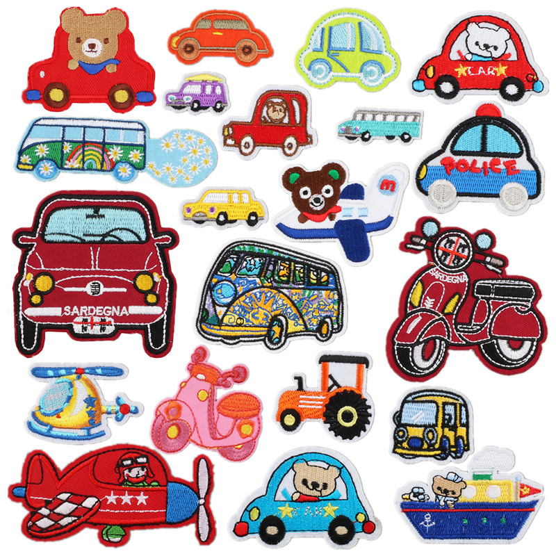 cartoon car story embroidery cloth sticker plane decorative ironing