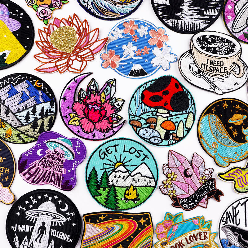 cartoon embroidery cloth sticker DIY starry sky embroidery printing T-shirt jacket Patches sticker