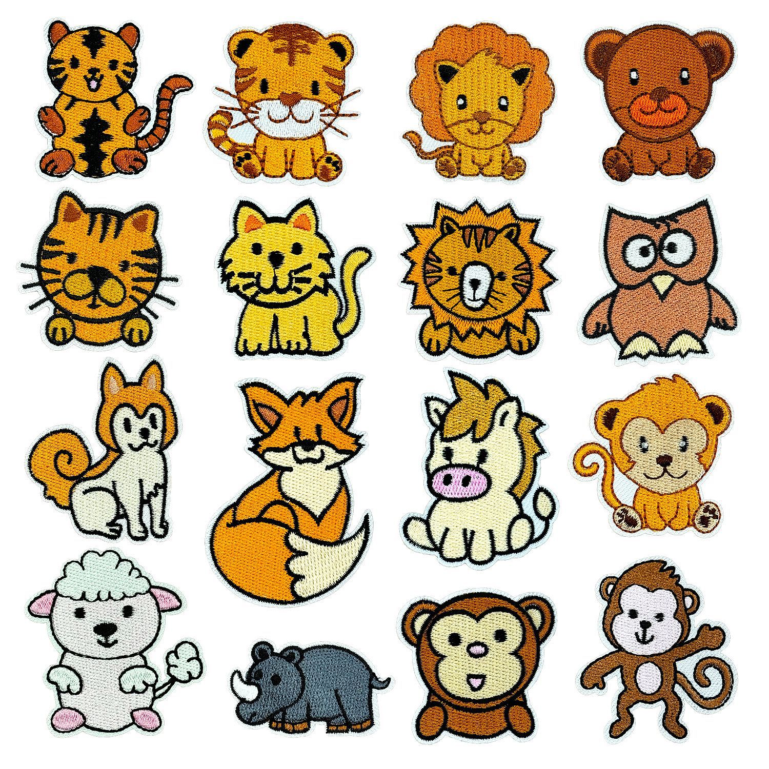 hat sock clothing cartoon animal embroidery cloth sticker tiger Patches sticker embroidery seal decorative sticker Patches hole sticker
