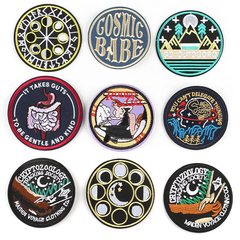 round badge clothing shoe bag accessories DIY Patches badge embroidery sticker
