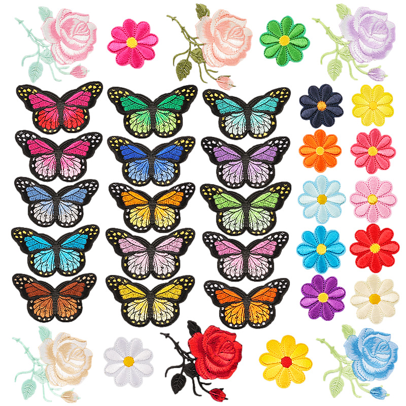 rose embroidery cloth sticker embroidery clothing Patches sticker