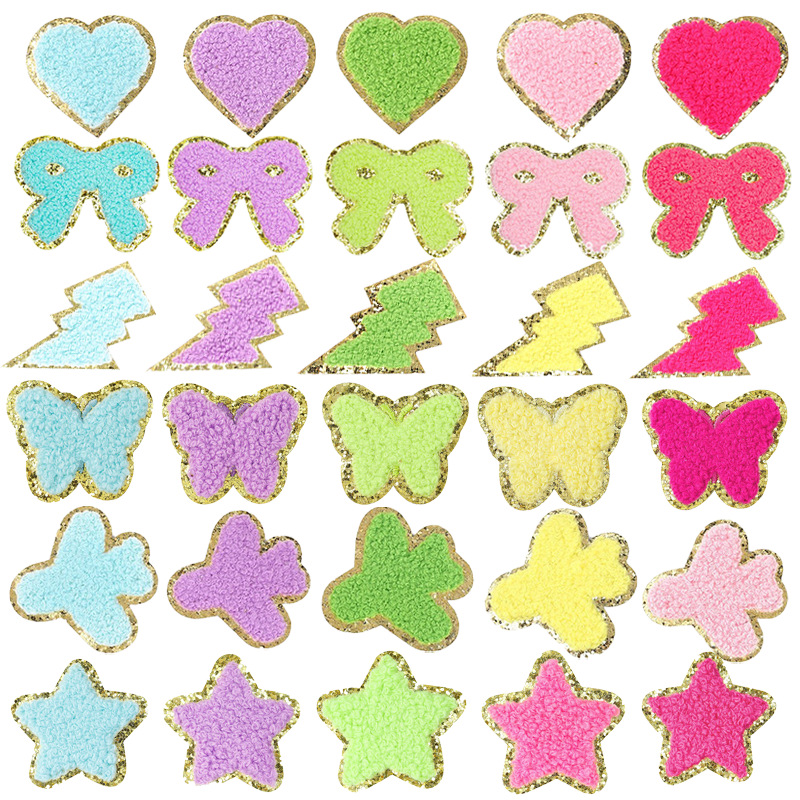 Love embroidery label cloth sticker embroidery sticker show clothing accessories lightning Patches sticker