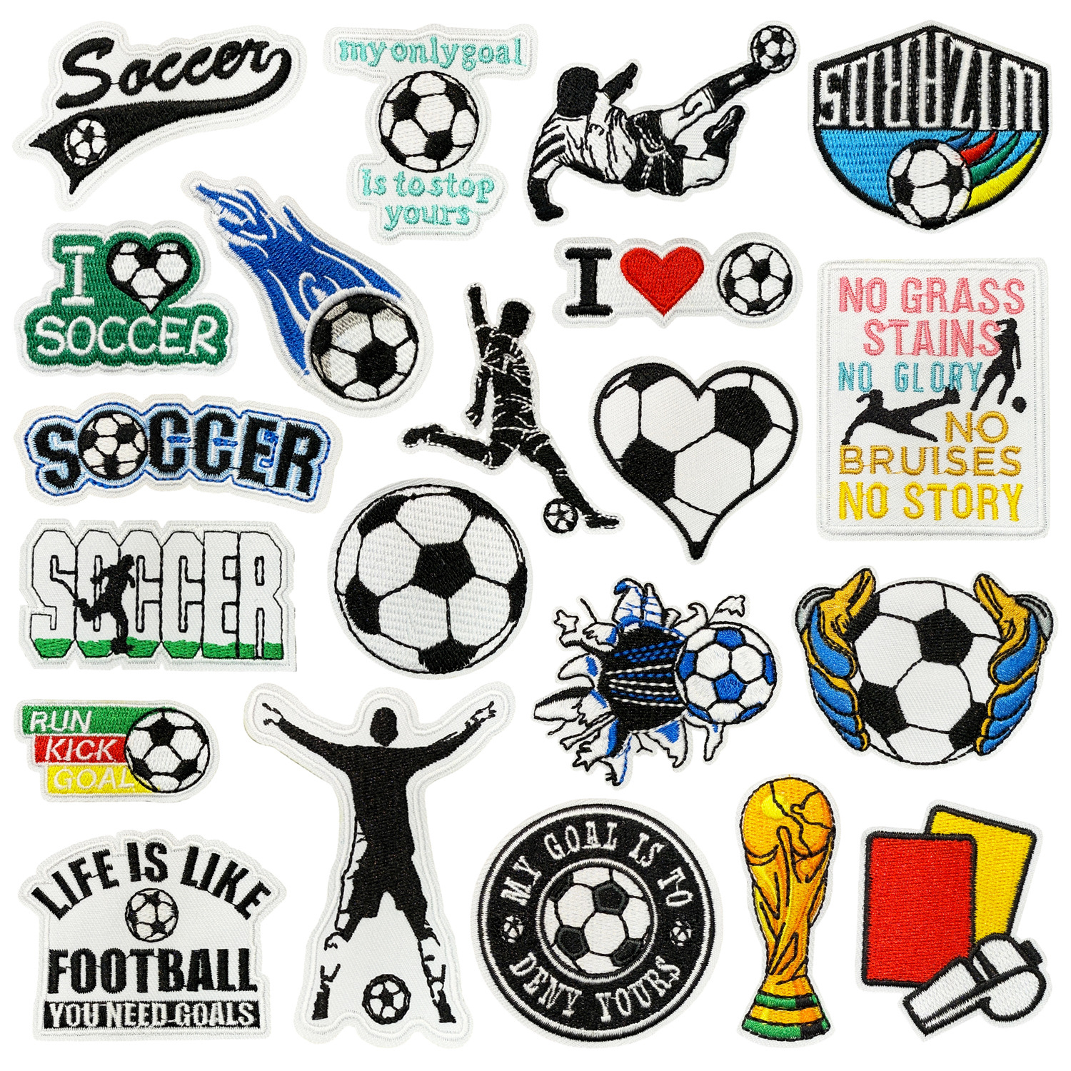 Football embroidery cloth sticker clothing bag Patches sticker sports clothing Patches hole sticker cartoon football embroidery cloth sticker
