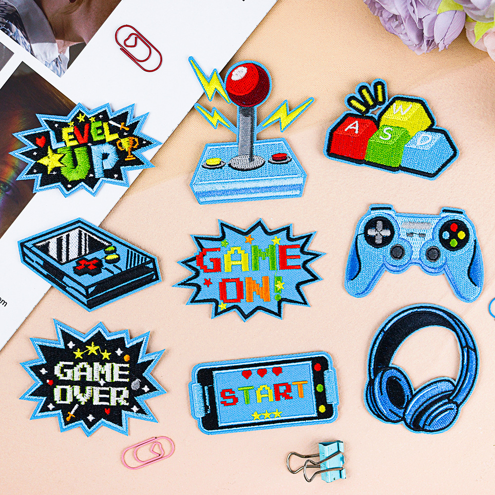 cartoon game cloth sticker washable video game decorative sticker game suitcase embroidery clothing