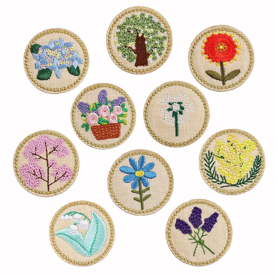 round flower embroidery cloth sticker embroidery Patches sticker clothing decoration DIY