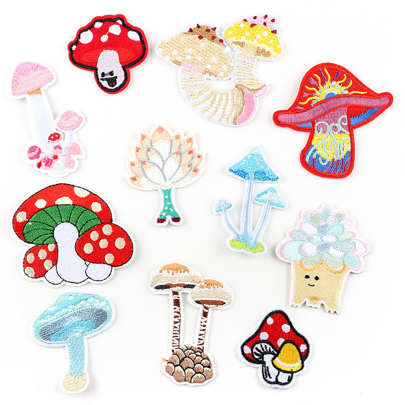 Embroidery Mushroom DIY Patches Jewelry Accessories Clothing Shoe Bag Accessories embroidery iron on patches