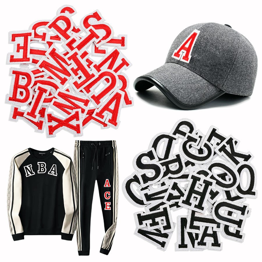 Embroidery Label English Alphabet Embroidery Cloth Sticker School Decoration Embroidery Decal Clothing Accessories Patches Sticker