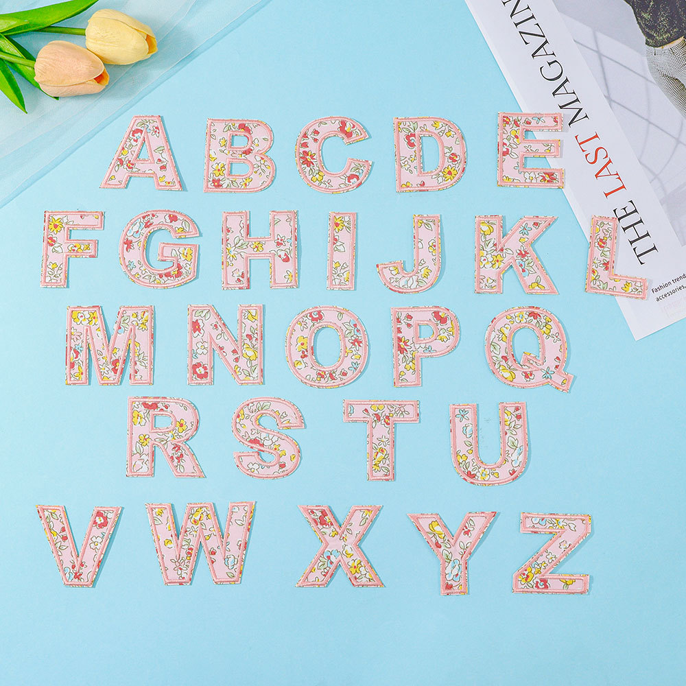 Name sticker embroidery can be sewn letter embroidery sticker flower embroidery cloth sticker Patches sticker and washable.