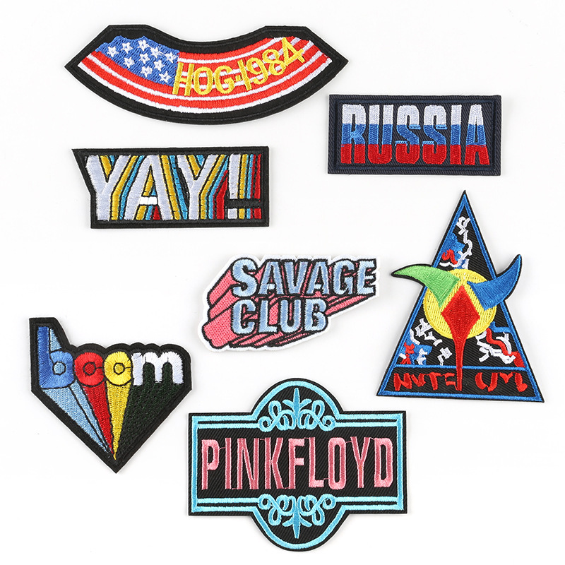 embroidery label English letter Patches sticker clothing accessories embroidery badge  embroidery sticker Badge Embroidery cloth sticker