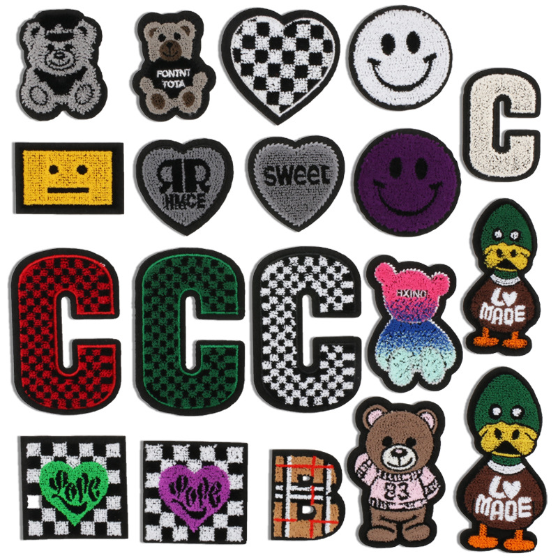 Bear Alphabet Embroidery Love Embroidery Cloth Sticker Clothes Accessories Patches Sticker