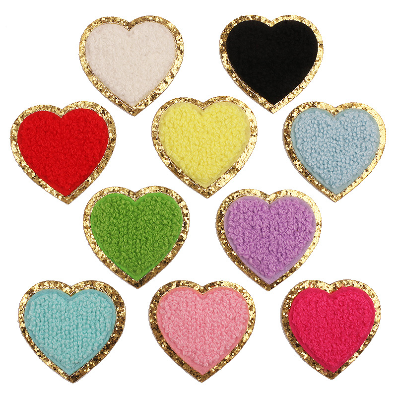 colored embroidery love cloth sticker needle embroidery clothes bag  ironing Patches sticker