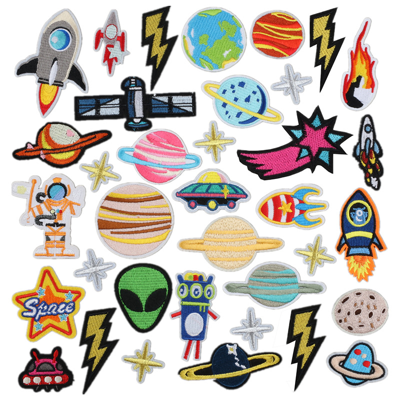cloth sticker planet rocket suit clothing Patches sticker