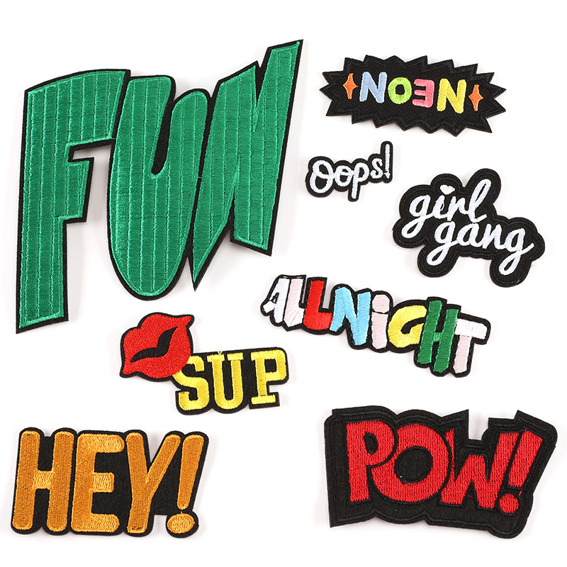 Embroidery Label English Alphabet Patches Sticker Clothing Accessories Badge Cloth Label Embroidery Cloth Label Cloth Sticker